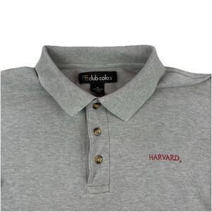 Vintage Harvard Polo Shirt Mens XL Gray Short Sleeve